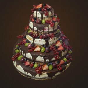 Tort weselny z czekoladą i owocami